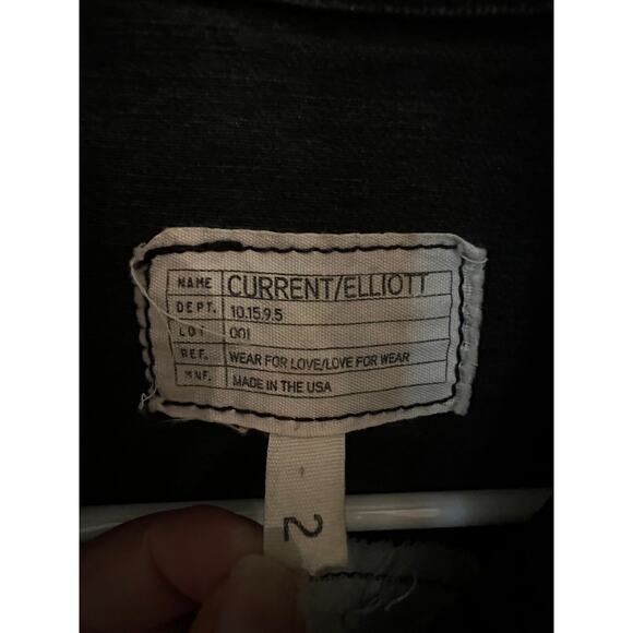 Current/Elliott Women's The Biker Jacket Full Zip Size 2 Black Washed Denim USA - Picture 4 of 10